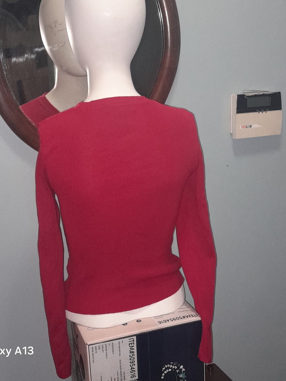 Women's Long-Sleeve Red Knit Sweater